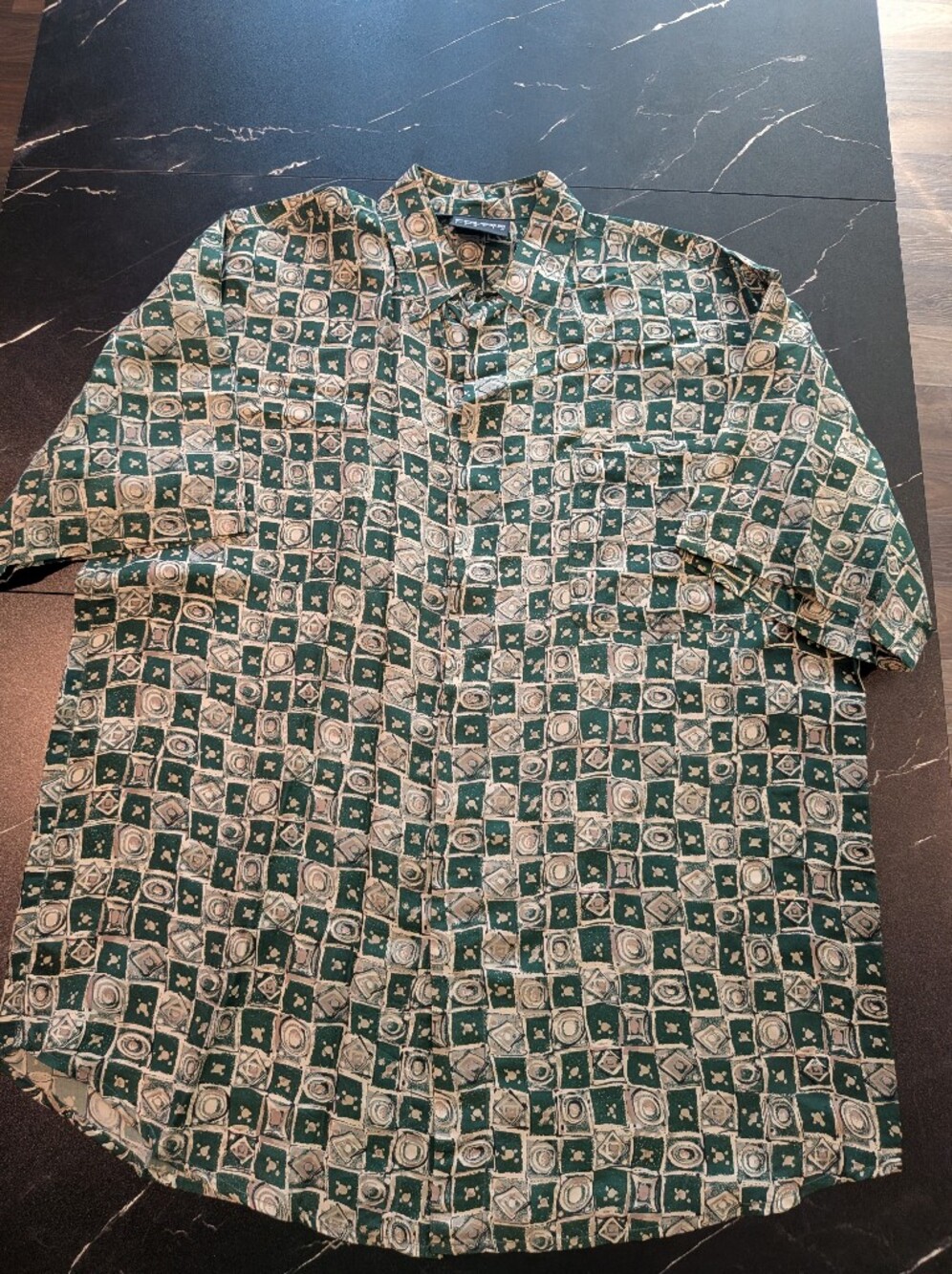 Colore Italia 100% SILK Green Patterned Men’s Shirt - Casual Button-Up